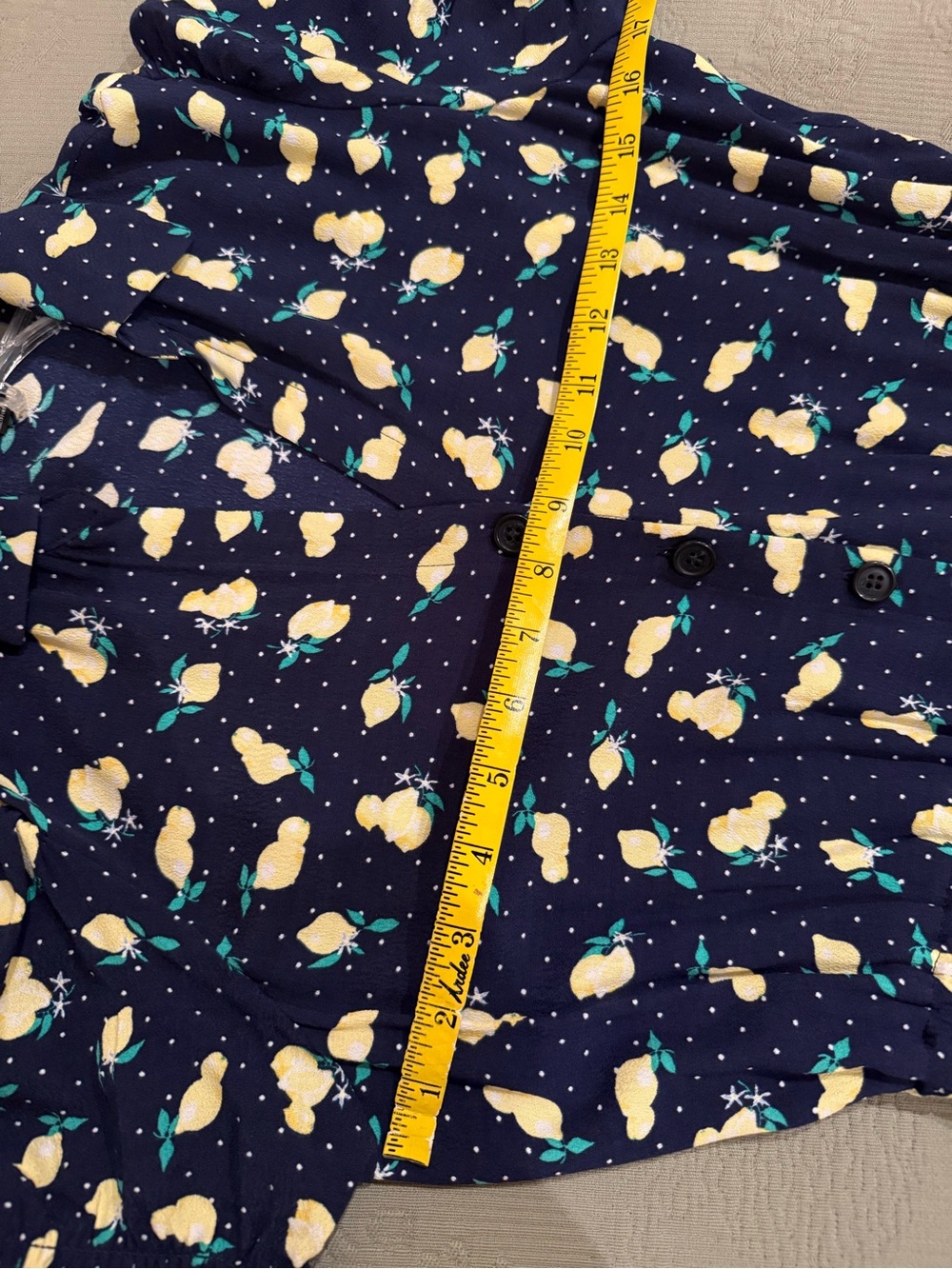 Bundle Save 3 or more dresses Talbots Navy Midi Dress with Yellow Lemon Print - Picture 7 of 8